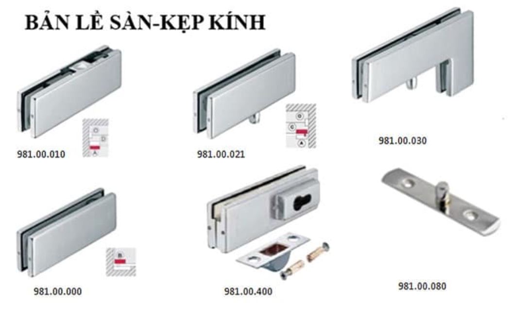 Chuyên phân phối kẹp kính bản lề sàn Hafele chính hãng