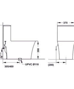 Bộ sản phẩm Bồn cầu một khối Hafele REGAL + Nắp 588.79.414