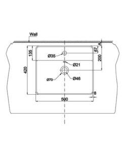 Chậu sứ đặt bàn Hafele - Sapporo 500