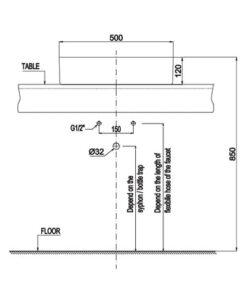 Chậu sứ đặt bàn Hafele - Sapporo 500